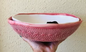 Cerâmica em Portugal com Barru pottery Coleção Crochet, Carimbada